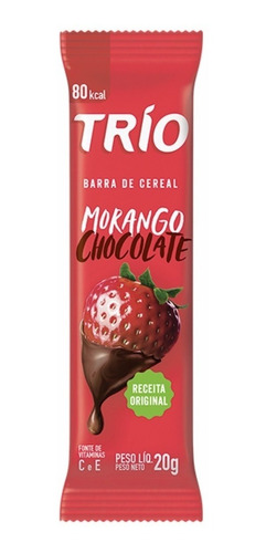 Barra De Cereal Morango Com Chocolate C/12unid De 20g Trio