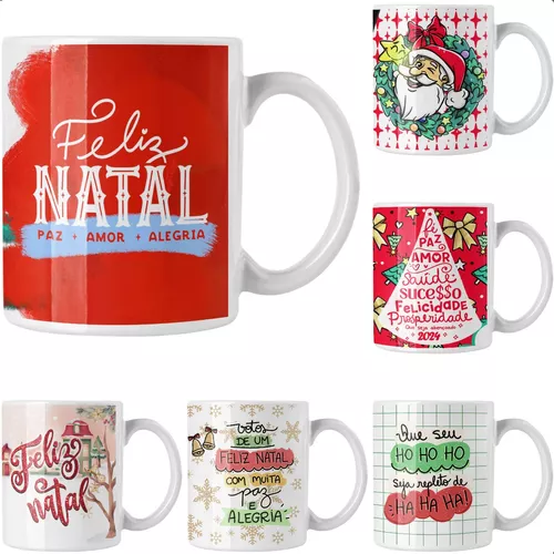 Caneca Feliz Natal Ho-Ho-Ho Repleto De Ha-Ha-Ha Presente - Minha Caneca