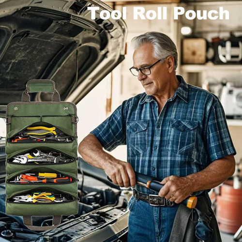 Roll Up Tool Bag, Tool Pouch Tool Roll With 2 Small Detac...