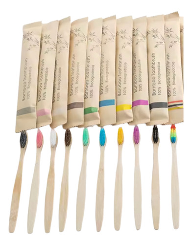2 Cepillos De Dientes Bambú Ecológico Biodegradable Suave