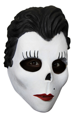 Máscara De Catrina Calavera Día De Muertos Halloween Disfraz Color Blanco Diseño Señora Catrina