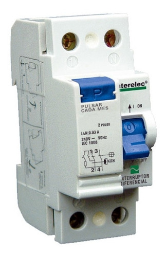 Disyuntor Diferencial Interelec 2x25 25a 30ma 240v 2 Polos