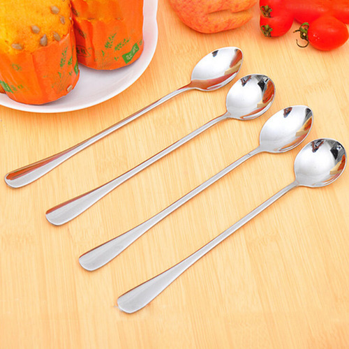 Cuchara De Té Helado Con Mango Largo, 8 Unidades