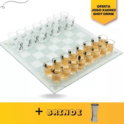 Jogo De Xadrez Tabuleiro Ideal Diversão Amigos Drink Oferta