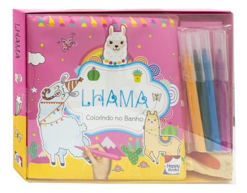 Colorindo No Banho Lhama De Brijbasi Art Press Vol 1 Editorial Happy Books Capa Dura Edição 1 Em Português 2024