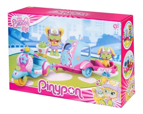 Muñeca Pinypon Moto Con Carrito Transporta Tu Mascota