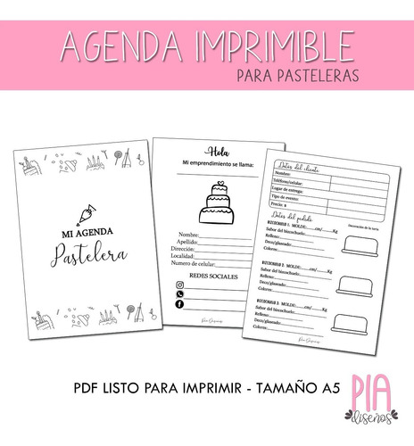 Agenda Emprendedora Para Pasteleras/resposteras Imprimible