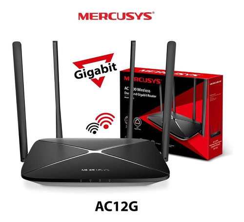 Mercusys Router Wireless Dualband Ac1200 Gigabit Ac12g Veloz Color Plateado