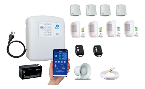 Kit Alarme Res. Configurado Pronto Wifi App S/ Fio B4 4ivp