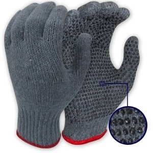 Guantes De Tela Puntos Pvc Carolina Grises 20 Pares