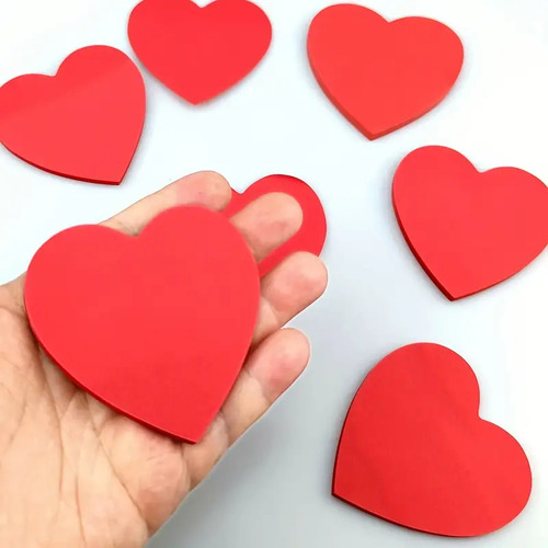 Notas Adhesivas Forma De Corazon 7x7 Cm 100 Hojas 12 Blocks