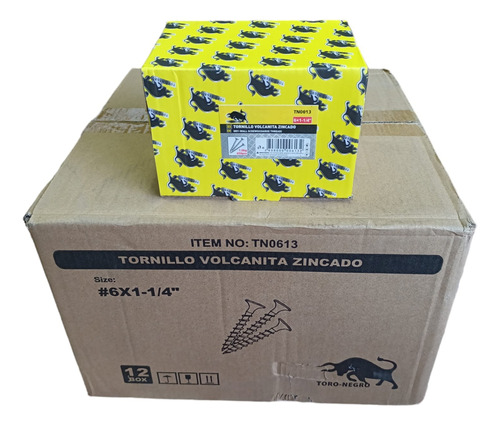 Tornillo Vulcanita Zincado 6x 1 1/4 Caja De 12kg