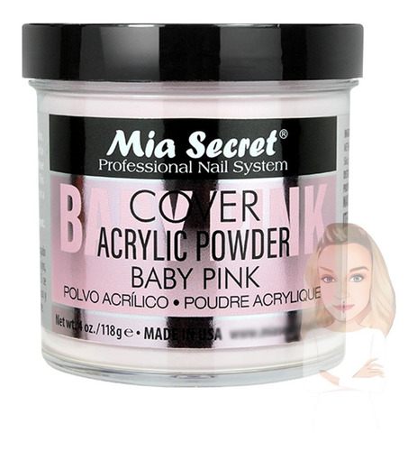 Polímero Polvo Acrílico Cover Baby Pink Mia Secret 118 Grs