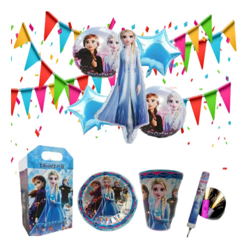 Frozen Articulos Fiesta Paquete Kit Set Tematico Niñas Plato