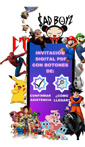 Invitación Digital Pdf Botón Confirmar Y Mapa De Como Llegar