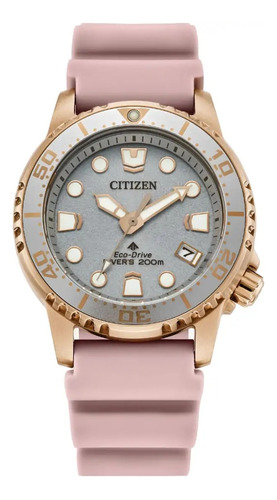 Reloj Citizen Promaster Dive Eo2023-00a Para Dama Color de la correa Rosa Color del bisel Plateado Color del fondo Plateado