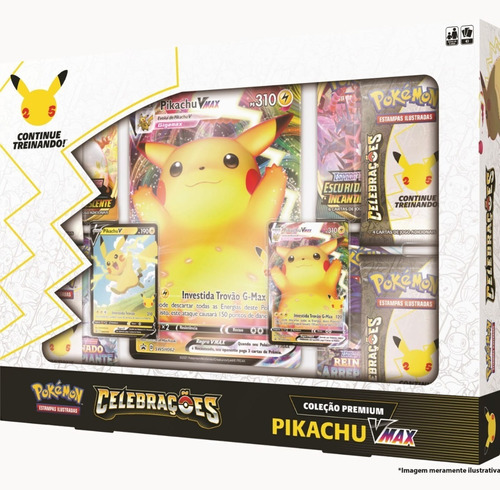 Box Celebrações Pikachu Vmax  - Pokémon - Original Copag 