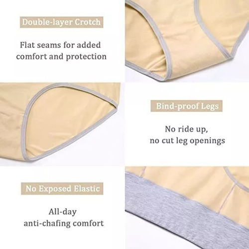 Calzoncillos Elásticos De Cintura Alta Para Mujer De Algodón