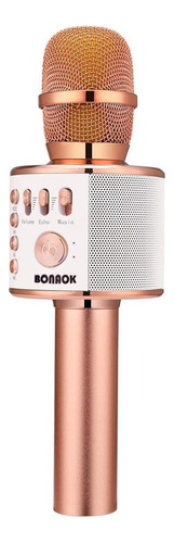 Microfono Karaoke Bonaok Con Bluetooth / Rose Gold
