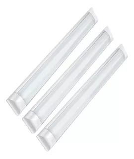 3un Luminaria Led Tubular 60cm Slim 18w 6500k Branco Frio