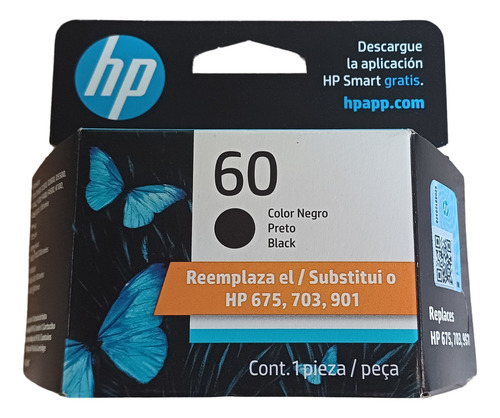 Tinta Hp 60 Negra Original 4,5 Ml Cc640wl C4600 - F4400