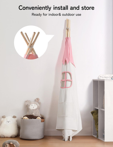 Carpa Tipo Tipi Besrey Para Niños Con Tapete Acolchado Y Cad