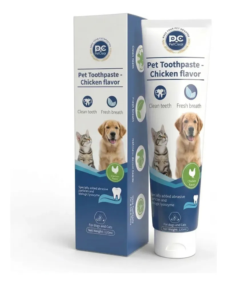 Crema Dental Pet Clean Sabor Pollo Para Perros Y Gatos 120g