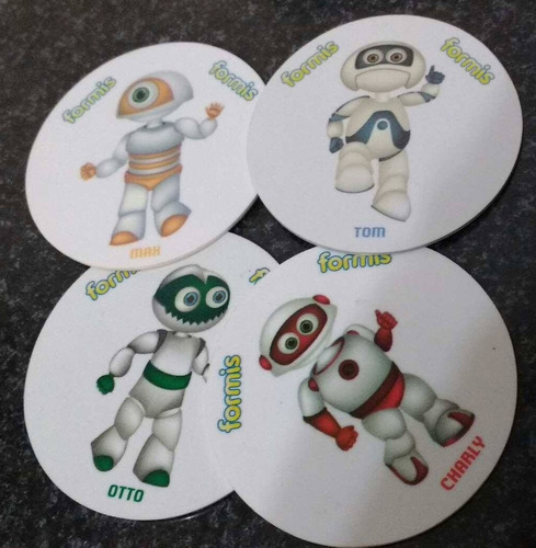 Lote 4 Tazos Robots Bots Galletitas Formis 2012 + Stickers