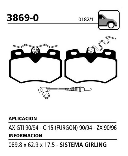 Juego Pastillas De Freno Delanteras 205 I Sedan/cabriolet