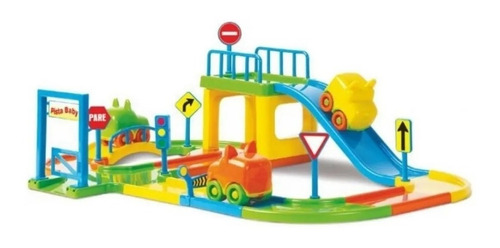 Imagem 2 de 9 de Kit Brinquedo Educativo Infantil Pista Carro Castelo Relógio
