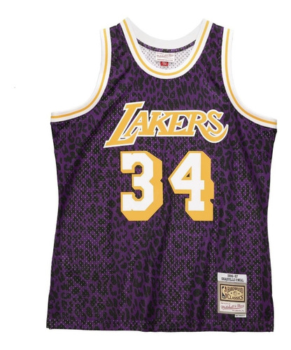 Mitchell And Ness Jersey Wildlife Shaquille O'neal La Lakers