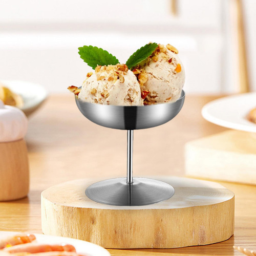 Cazón De Postre Sorbet Bowl Bocina De Ensalada 150 Ml Plata
