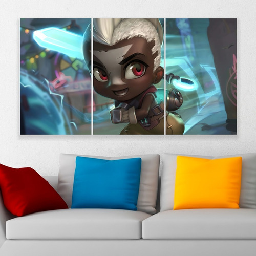 Cuadro Triptico Ekko Chibi Tft Teamfight Tactics Art