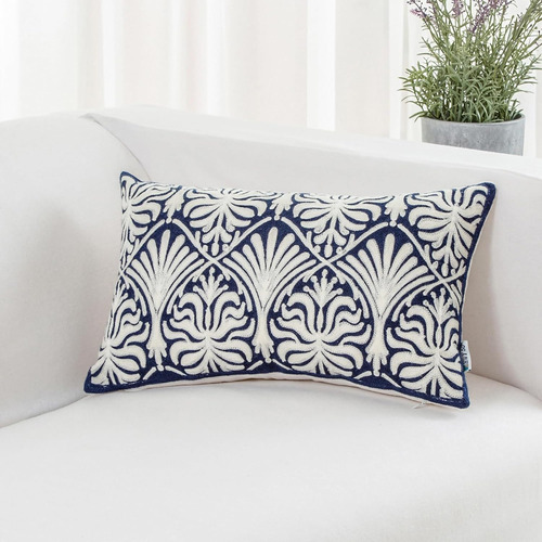 Fundas De Almohada De 45 Cm X 45 Cm Bordadas Con Flores Geom