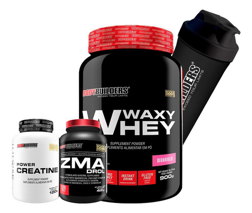 Kit Waxy Whey 900g+ Zma Drol 120 Cápsulas+ Power Creatina