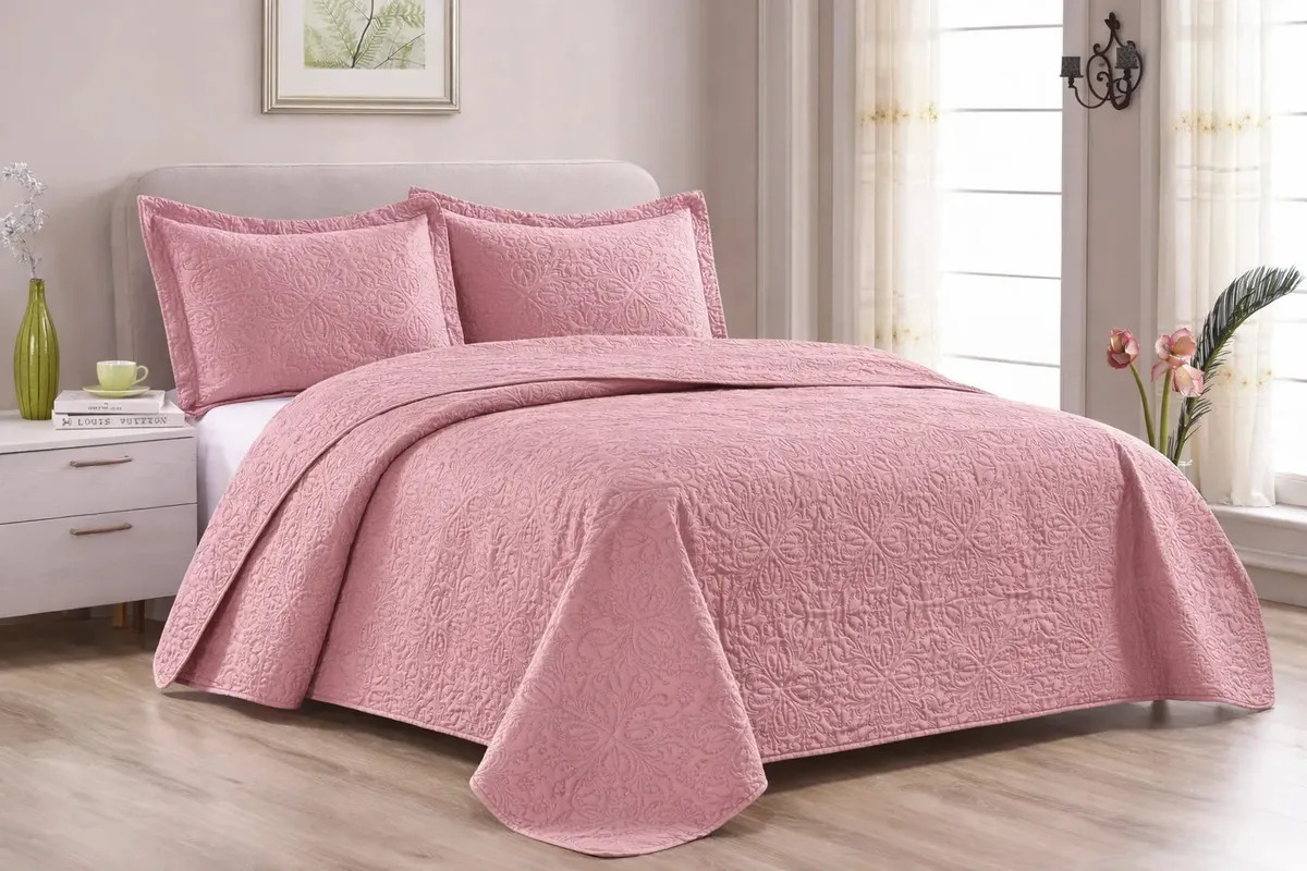 Cobre Leito Kit Colcha Casal Padrão 220x240cm 3pç Dupla Face 150 Fios Matelado Jogo De Cama Cobre-leito C/ Porta Travesseiros Matelasse Murano Quarto Cama Box Casal Gigante Cores H
