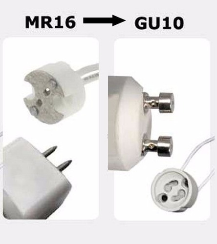 Imagen 2 de 3 de Adaptador Socket Lamparas Base Mr16 (g5.3) A Gu10