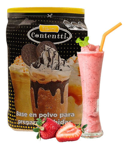 Base Café Frappuccino 1kg Frappe Vending Bases Pulpa Tibiri Sabor SMOOTHIE FRESA