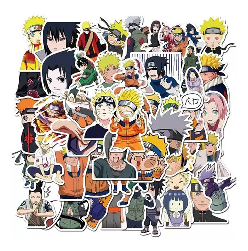 Imagen 2 de 5 de Set 50 Stickers Naruto Shippuden Anime Decorativo