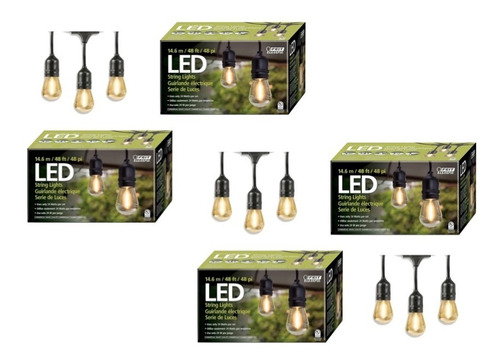 4 Sets De Luces Led Focos Vintage Extensión 24 Focos De C/u 