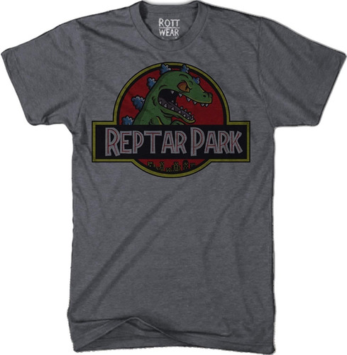 Reptar Jurassic  T-rex Playera Carbón  Rott Wear 