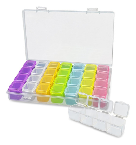 Caja Organizador Almacenar Manicure Color Con 28 Divisiones