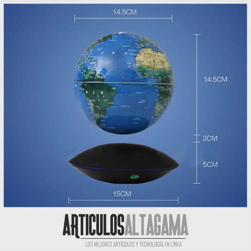 Imagen 3 de 8 de Lampara Led Globo Terraqueo Flotante Mundo Levitador 3d