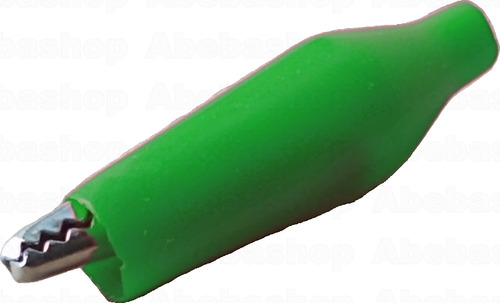 Conector Clip Cocodrilo 35mm Verde Multimetro Tester