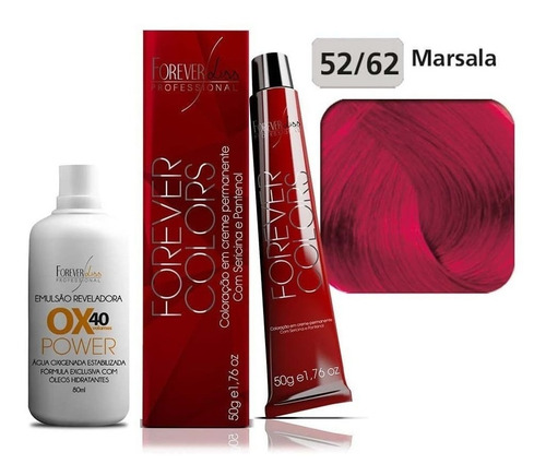 Imagem 1 de 3 de Kit Coloração - 52-62 Marsala Ox 40 Volume 80ml Forever Liss