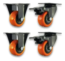 Comprar 4 Ruedas Reforzada 40mm Ruleman 2 Fijas 2 Giratorias C\u002Ffreno