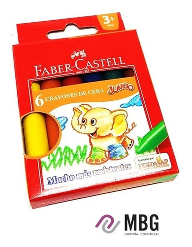 Crayones De Cera Jumbo Faber Castell Por 6 Colores