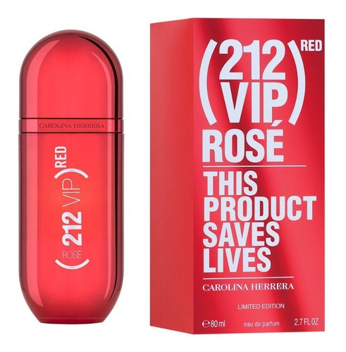 Imagen 2 de 4 de Perfume Carolina Herrera 212 Vip Rose Red Edp 80 Ml 0riginal