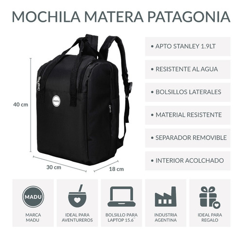 Mochila Matera Para Notebook Termo Hasta 1.4 Litros Regalo