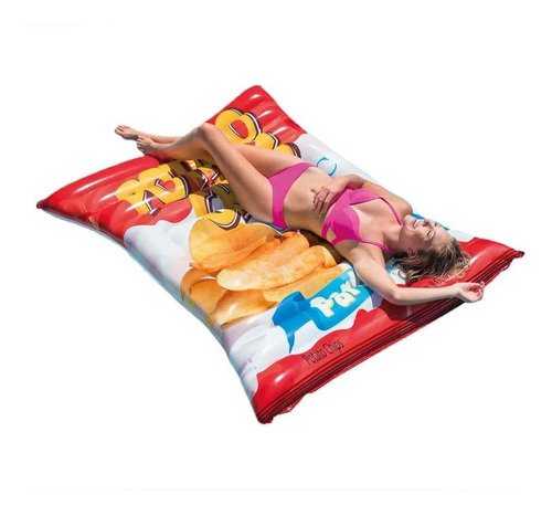 Boia Bronzeador Batatas Chips Inflável Piscina Intex #58776